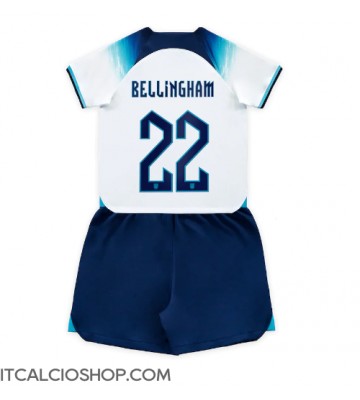 Inghilterra Jude Bellingham #22 Prima Maglia Bambino Mondiali 2022 Manica Corta (+ Pantaloni corti)